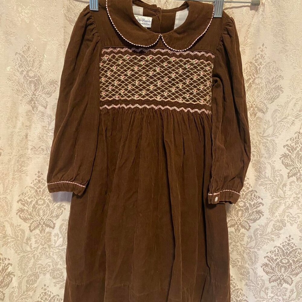 Girl's corduroy cottagecore dress